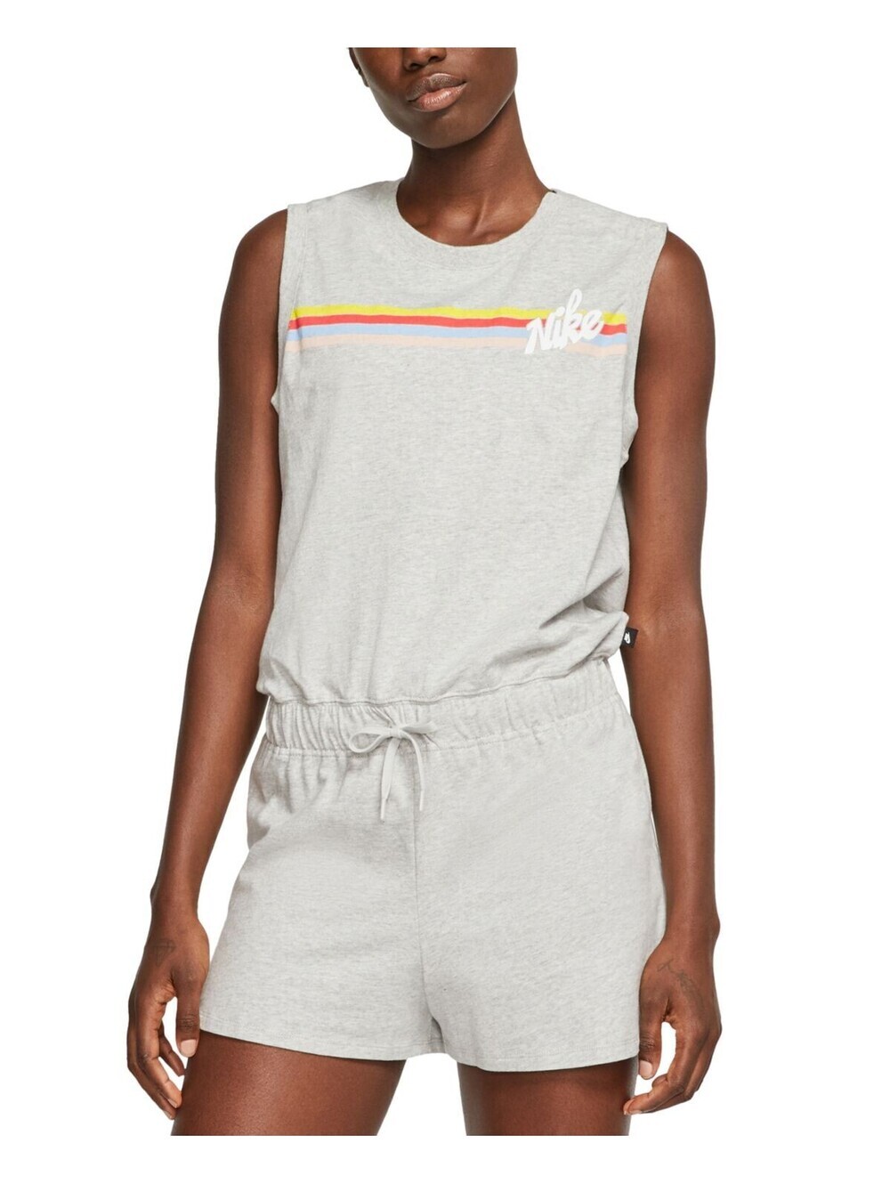 Nike Womens Cotton Striped Romper Size S